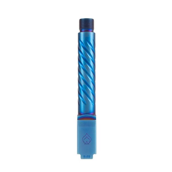 Glock 19 Gen 3-5 1/2x28" Threaded PVD Blue Spiral-fluted Premium Series