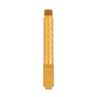 Glock 19 Gen 3-5 1/2x28" Threaded PVD Gold Spiral Fluted Premium Series
