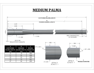 Medium Palma Profiled Blank (224 Bore)